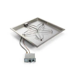 36" Square Bowl Pan Penta Burner Fire Pit Insert - Push Button Ignition - HPC