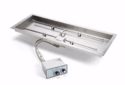 54 X 16 Inch Rectangle Bowl Pan Fire Pit Insert Push Button / Flame Sense - HPC