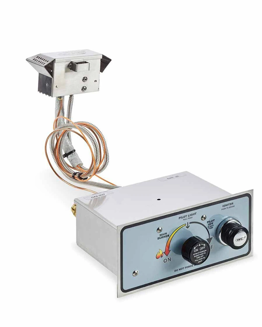 36 X 14 Inch S-Burner Rectangle Pan Fire Pit Insert Push Button / Flame Sense - HPC 2 36 X 14 Inch S-Burner Rectangle Pan Fire Pit Insert Push Button / Flame Sense - HPC - Image 2