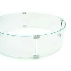 AMS Fire Pit Table Round Glass Wind Guard - 1/4" Thick Glass - Fire Flame Guard -Home Fire Pit 30 Round Wind Guard AMS Fireplace 3 web 70060.1620749101