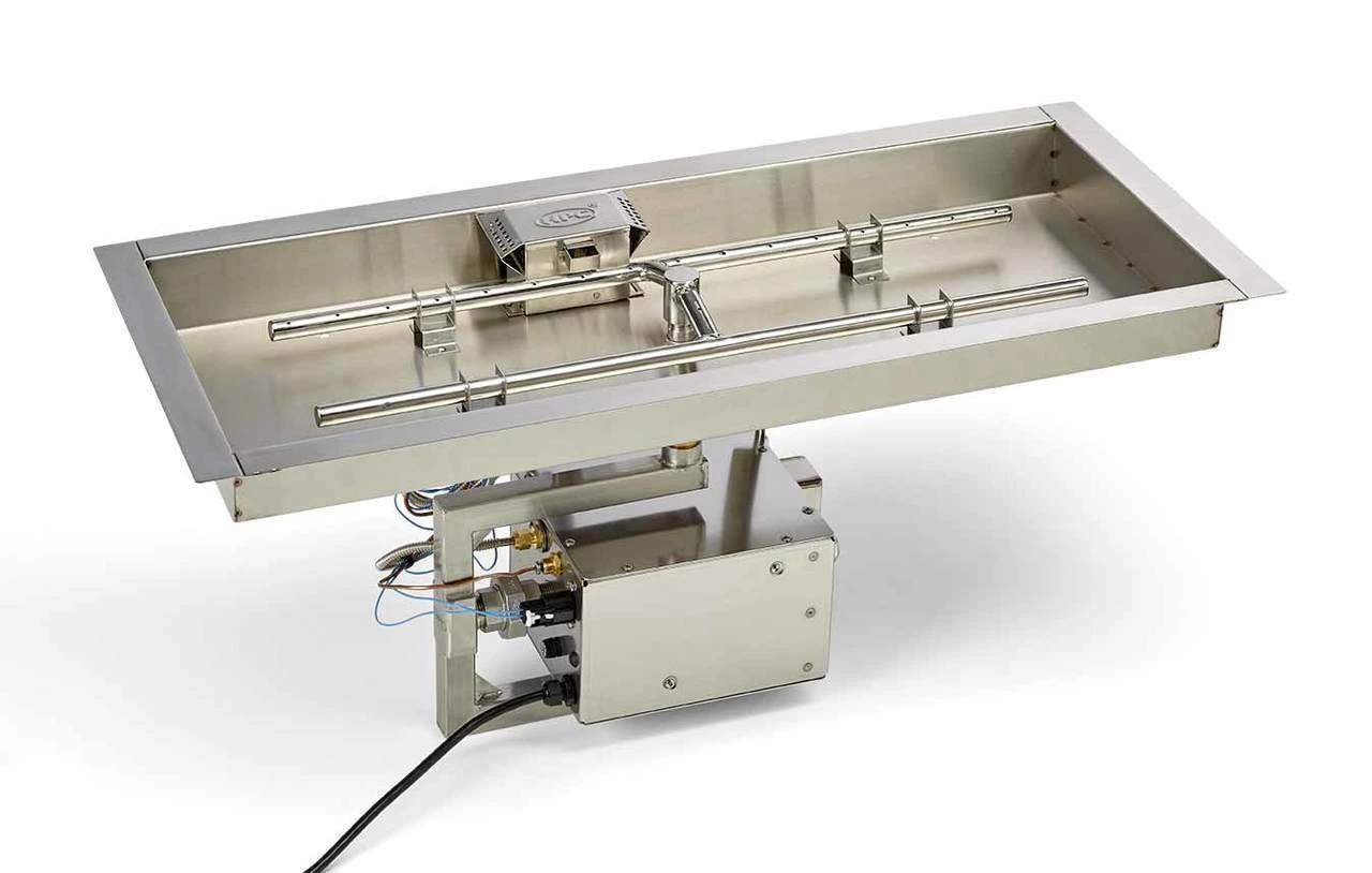 30X12" Rectangle Pan H-Burner Fire Pit Insert - ON/OFF - Electronic Ignition - HPC 1 30X12" Rectangle Pan H-Burner Fire Pit Insert - ON/OFF - Electronic Ignition - HPC