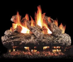 Real Fyre 36" Rustic Oak Log Set With Vented G4 Burner - Match Light