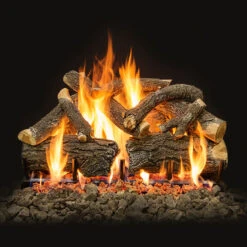 Arizona Weathered Oak Charred Vented Front View Gas Log Set | Grand Canyon Gas Logs -Home Fire Pit AZ W Oak 30in Charred 2 41460.1648722513