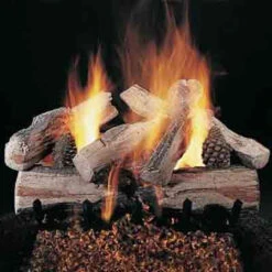 Rasmussen 20" Evening CrossFire Ceramic Log Set - Double Face