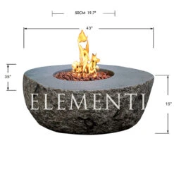 Elementi Boulder Fire Table 43" X 35" -Home Fire Pit ELEMENTI OFG110 BOULDER FIRE TABLE chi cun mei 1 71427.1675211667