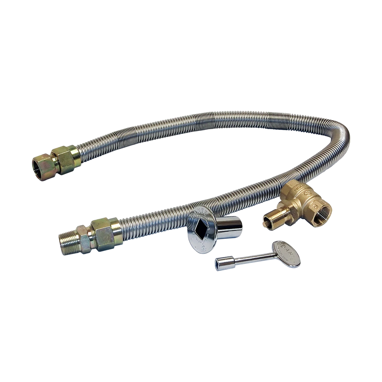 FLKV34 3/4" Flex Line 36" L & 3/4" Key Valve | Warming Trends 1 FLKV34 3/4" Flex Line 36" L & 3/4" Key Valve | Warming Trends