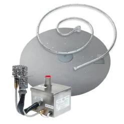 MGRFBP Electronic Ignition Gas Fire Pit Burner Kit With Round Flat Pan | Fire By Design