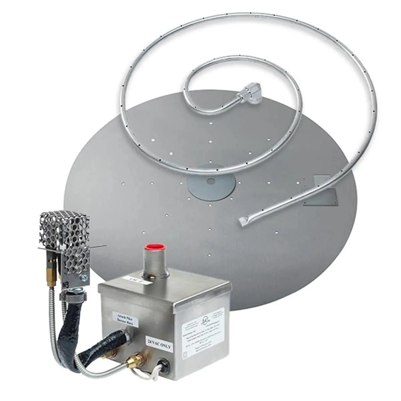 MGRFBP Electronic Ignition Gas Fire Pit Burner Kit With Round Flat Pan | Fire By Design 1 MGRFBP Electronic Ignition Gas Fire Pit Burner Kit With Round Flat Pan | Fire By Design