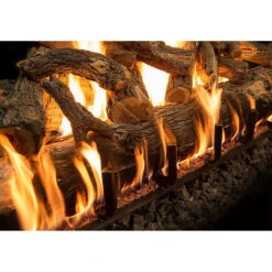 Jumbo Arizona Weathered Oak Vented Front View Gas Log Set | Grand Canyon Gas Logs -Home Fire Pit Jumbo Embers 1 79635.1649164224