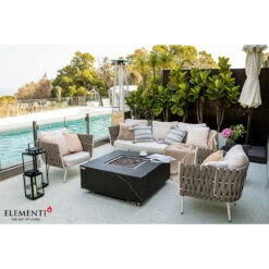 Elementi Plus Sofia Marble Porcelain Fire Table -Home Fire Pit Ksk1OopE 38880.1658502492