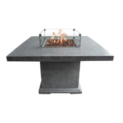 Elementi Birmingham Fire Table 48" X 48" -Home Fire Pit OFG202 Birmingham Dining Table with Wind Screen web 01570.1625266458