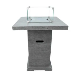 Elementi Montreal Bar Fire Table 34" X 34" -Home Fire Pit OFG221LG Montreal Bar Table with Wind Screen Stainless Steel Lid web 67347.1657013509