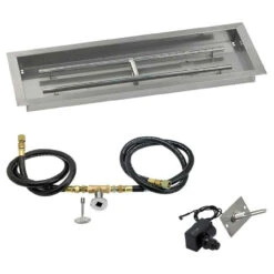 30" X 10" Rectangular Drop-In Pan With Spark Ignition Kit - Natural Gas - By American Fireglass
