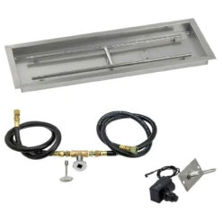 36" X 12" Rectangular Drop-In Pan With Spark Ignition Kit - Natural Gas - By American Fireglass