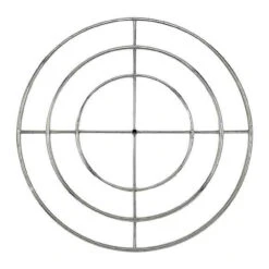 48" Triple Ring Fire Pit Burner - Stainless Steel W/ 3/4" Inlet