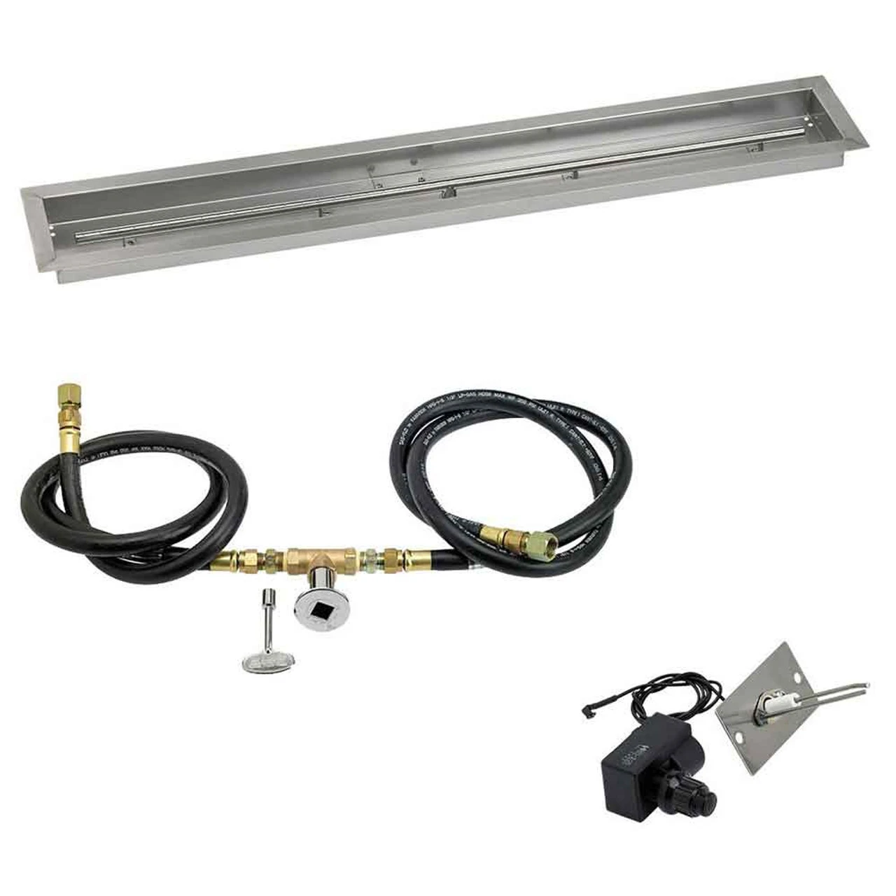 48" X 6" Linear Channel Drop-In Pan With Spark Ignition Kit - Natural Gas - By American Fireglass 1 48" X 6" Linear Channel Drop-In Pan With Spark Ignition Kit - Natural Gas - By American Fireglass