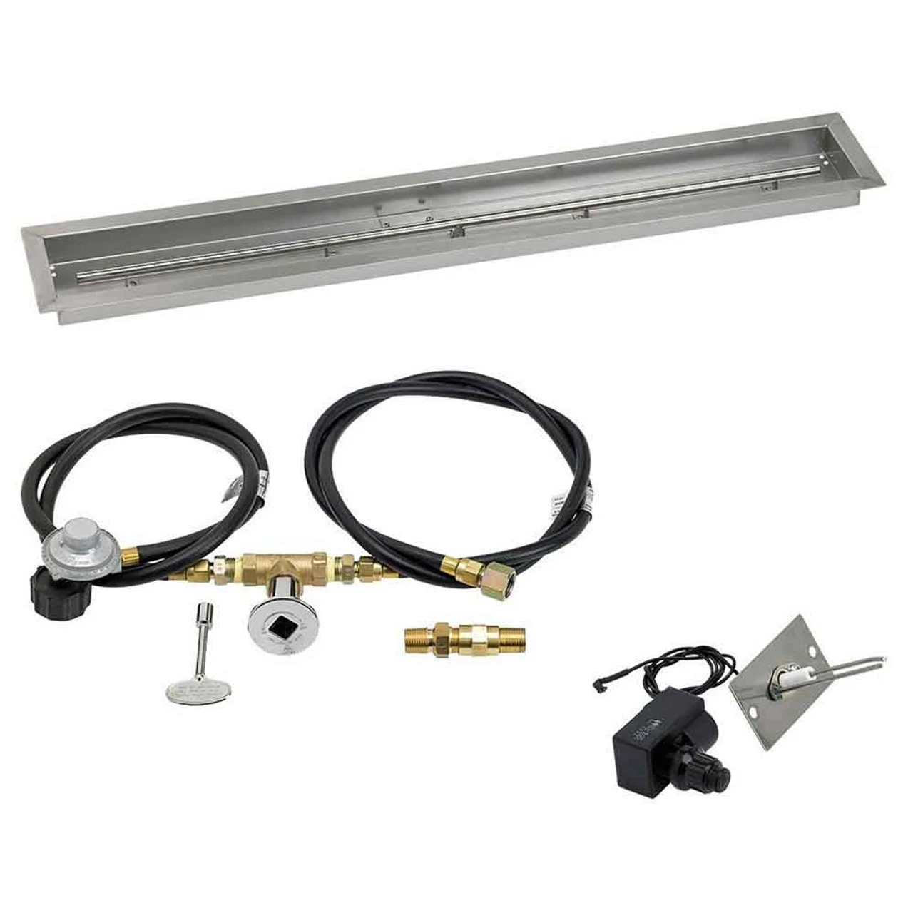 48" X 6" Linear Channel Drop-In Pan With Spark Ignition Kit - Propane - By American Fireglass 1 48" X 6" Linear Channel Drop-In Pan With Spark Ignition Kit - Propane - By American Fireglass