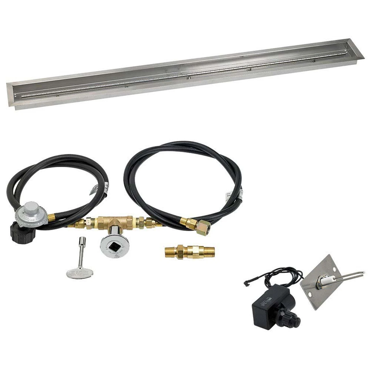 72"x 6" Linear Channel Drop-In Pan With Spark Ignition Kit - Propane - By American Fireglass 1 72"x 6" Linear Channel Drop-In Pan With Spark Ignition Kit - Propane - By American Fireglass