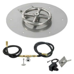12 Inch Round Flat Pan Spark Ignition Kit (6 Inch Ring) - Natural Gas - By American Fireglass