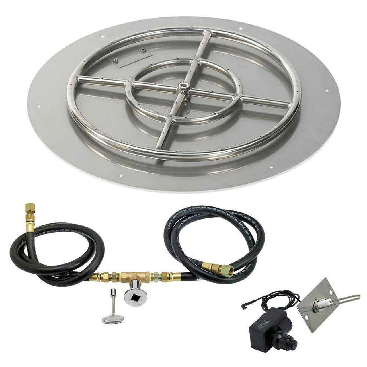 24 Inch Round Flat Pan Spark Ignition Kit (18 Inch Ring) - Natural Gas - By American Fireglass 1 24 Inch Round Flat Pan Spark Ignition Kit (18 Inch Ring) - Natural Gas - By American Fireglass