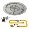 30" Round Flat Pan With Spark Ignition Kit (24" Ring) - Natural Gas - By American Fireglass - SS-RFPKIT-N-30H