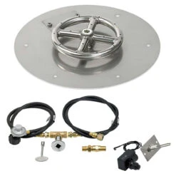 12 Inch Round Flat Pan Spark Ignition Kit (6 Inch Ring) - Propane