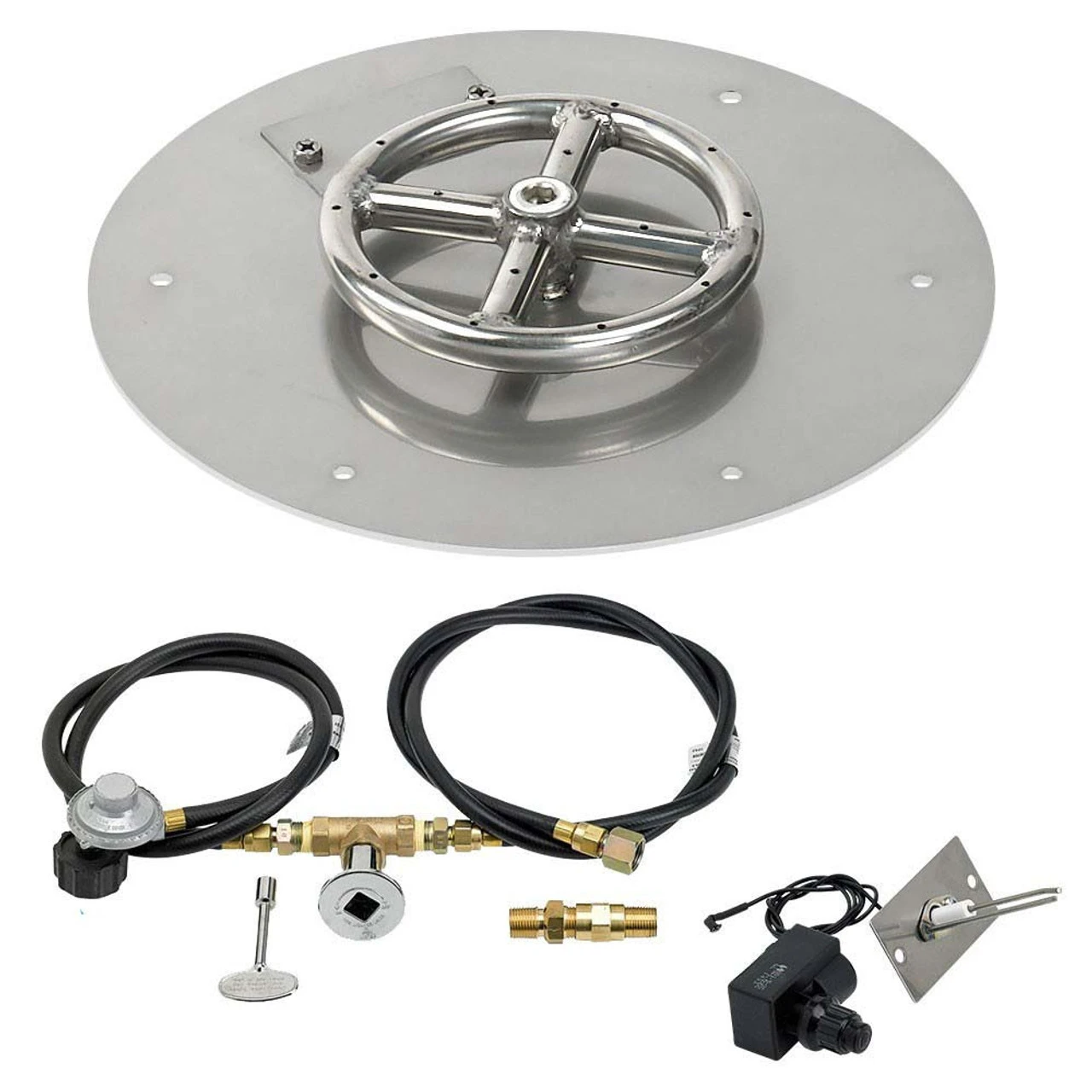 12 Inch Round Flat Pan Spark Ignition Kit (6 Inch Ring) - Propane 1 12 Inch Round Flat Pan Spark Ignition Kit (6 Inch Ring) - Propane