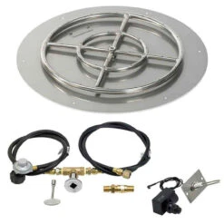 24 Inch Round Flat Pan Spark Ignition Kit (18 Inch Ring) - Propane - By American Fireglass