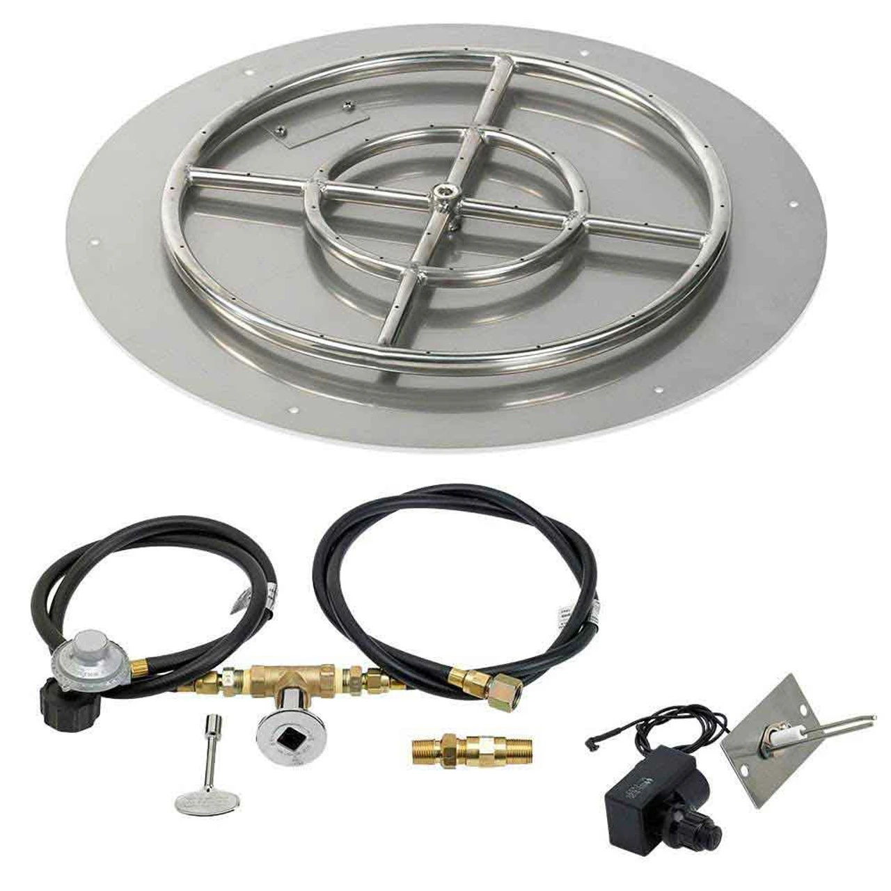 24 Inch Round Flat Pan Spark Ignition Kit (18 Inch Ring) - Propane - By American Fireglass 1 24 Inch Round Flat Pan Spark Ignition Kit (18 Inch Ring) - Propane - By American Fireglass
