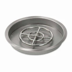 Stainless Steel Drop-In Fire Pit Pan - Round (1/2" Nipple)