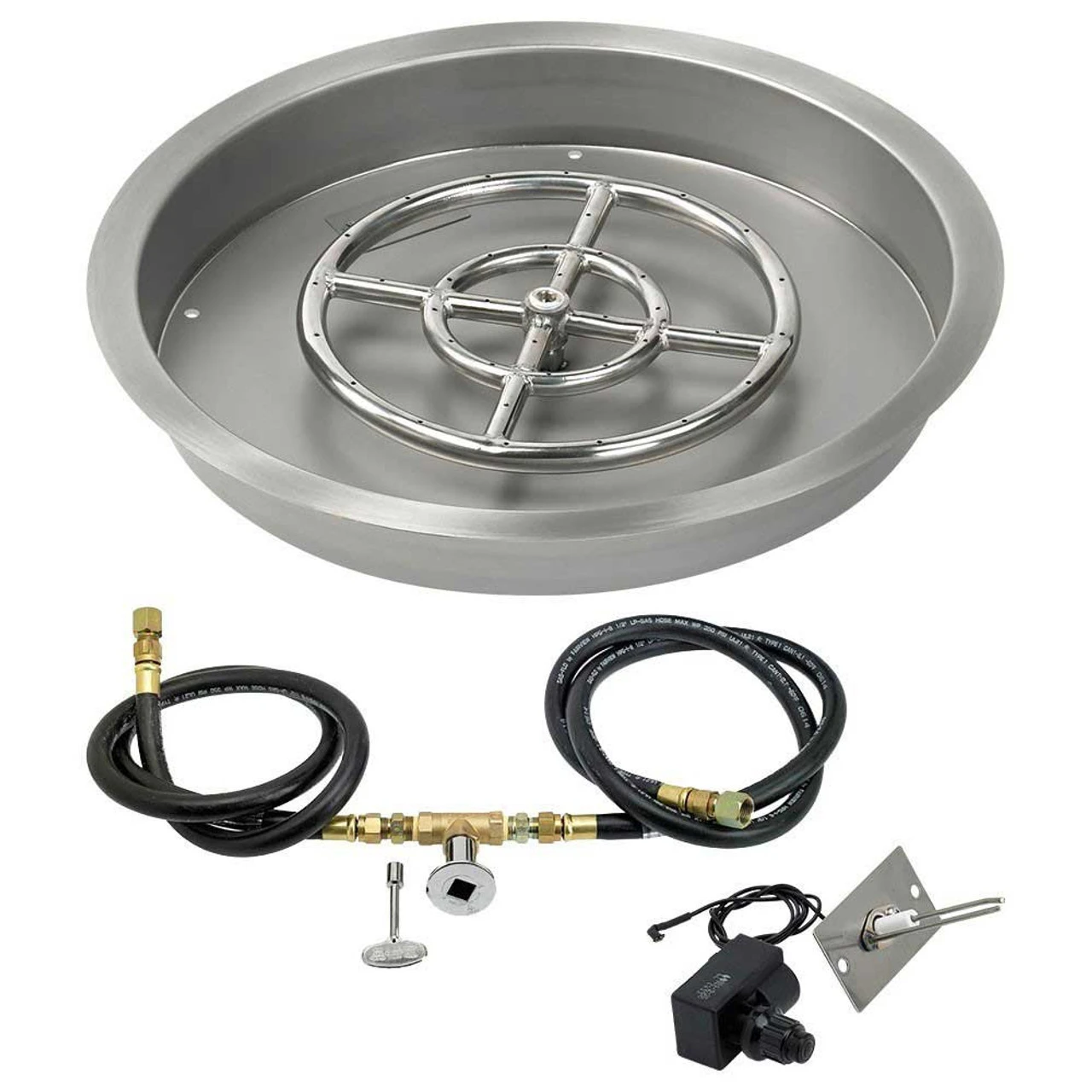 19" Round Drop-In Pan With Spark Ignition Kit - Natural Gas - By American Fireglass 1 19" Round Drop-In Pan With Spark Ignition Kit - Natural Gas - By American Fireglass