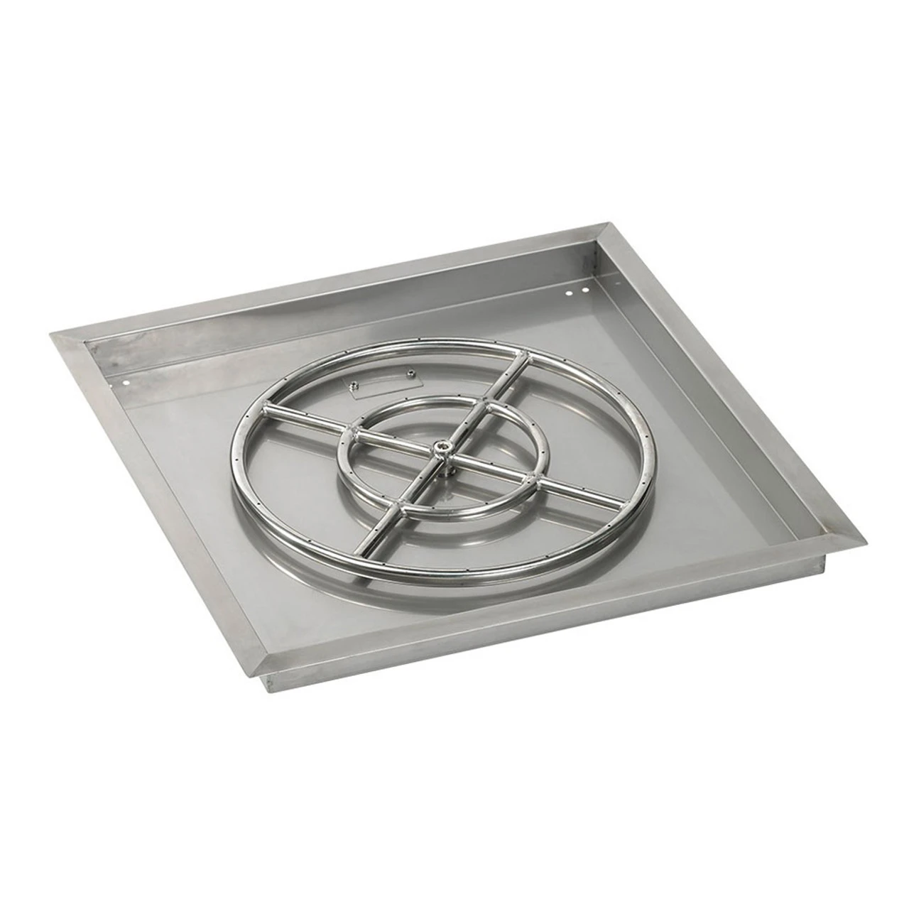 24" Square Drop-In Pan With Spark Ignition Kit (18" Fire Pit Ring) Natural Gas - By American Fireglass - SS-SQPKIT-N-24 2 24" Square Drop-In Pan With Spark Ignition Kit (18" Fire Pit Ring) Natural Gas - By American Fireglass - SS-SQPKIT-N-24 - Image 2