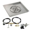 30" Square Drop-In Pan With Spark Ignition Kit (18" Fire Pit Ring) Propane - By American Fireglass - SS-SQPKIT-P-30