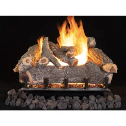 Smoky Weathered Oak Outdoor Vented Gas Logs | Dual-Burner |Superior
