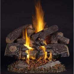 24" TimberFire Vented Gas Log Set - 24" Match Lit FX Burner With Grate Kit