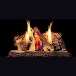18" Campfire Fiber Gas Log Set W/SS Burner And Hearth Kit (Natural Gas) | Majestic