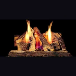 18" Campfire Fiber Gas Log Set W/SS Burner And Hearth Kit (Liquid Propane) | Majestic