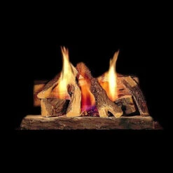 30" Campfire Fiber Gas Log Set W/SS Burner And Hearth Kit (Liquid Propane) | Majestic