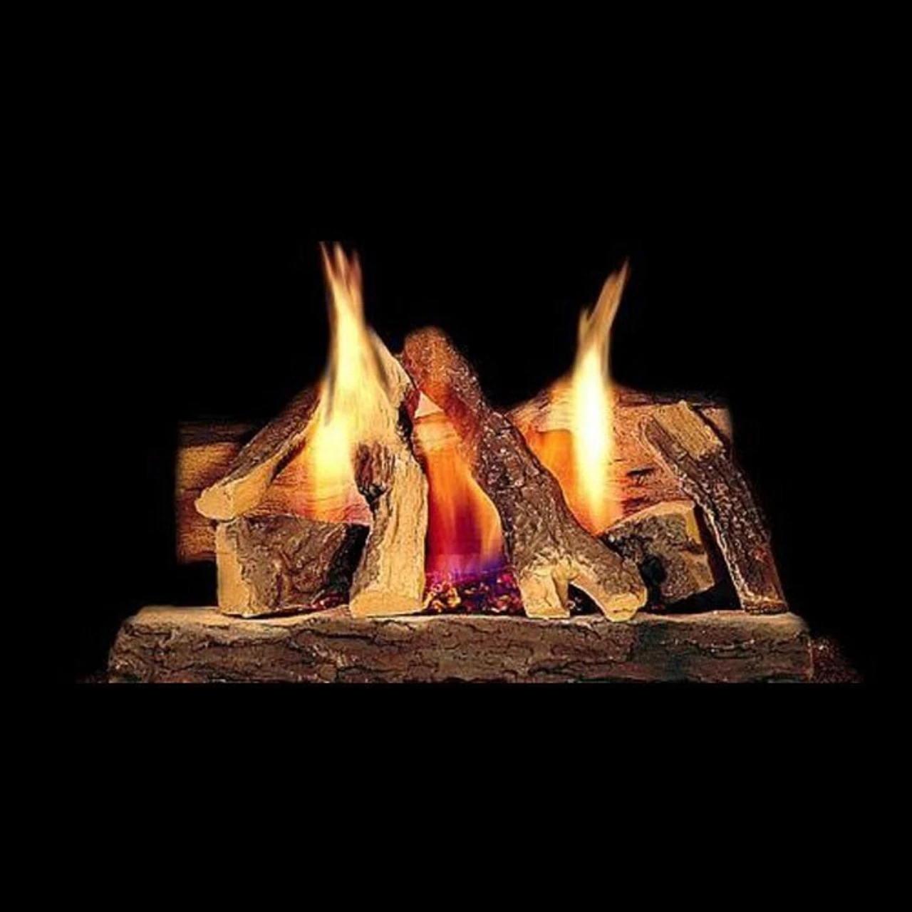 30" Campfire Fiber Gas Log Set W/SS Burner And Hearth Kit (Liquid Propane) | Majestic 1 30" Campfire Fiber Gas Log Set W/SS Burner And Hearth Kit (Liquid Propane) | Majestic