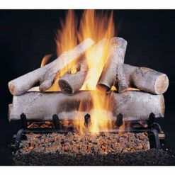 24" Birch Log Set With 24" Match Lit FX Burner And Grate Kit