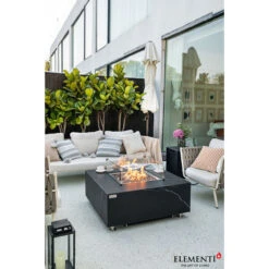 Elementi Plus Sofia Marble Porcelain Fire Table -Home Fire Pit XfsQZj2r 28648.1658502491