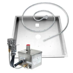 MGSQDIBP Electronic Ignition Gas Fire Pit Burner Kit With Square Drop-In Pan | Fire By Design