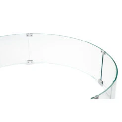AMS Fire Pit Table Round Glass Wind Guard - 1/4" Thick Glass - Fire Flame Guard -Home Fire Pit ams wind guard 42 side web 06884.1666899219