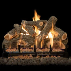 Arizona Weathered Oak Vented Front View Gas Log Set | Grand Canyon Gas Logs -Home Fire Pit azwo30 3 full 38019.1648039639