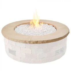 Concrete Top For Round Bronson Block Gas Fire Pit Kit (4 Pieces Total) BRON52-TC-K - The Outdoor Greatroom Company -Home Fire Pit bron52 lt tc a 02 21 07853.1659079293