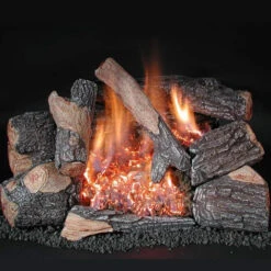18" C8 Chillbuster Oak Log Set With C8 Double Burner