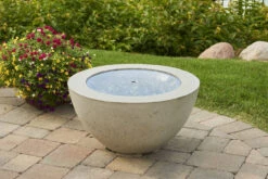 Outdoor GreatRoom Round Grey Glass Burner Cover For CF-20 - 20-R-GGC