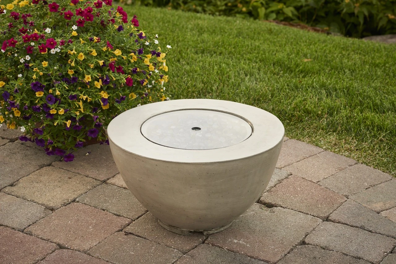 Outdoor GreatRoom Round Grey Glass Burner Cover For CF-12 - 12-R-GG-C 1 Outdoor GreatRoom Round Grey Glass Burner Cover For CF-12 - 12-R-GG-C