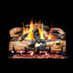Real Fyre 24-inch Charred Evergreen Split Oak Gas Logs Set