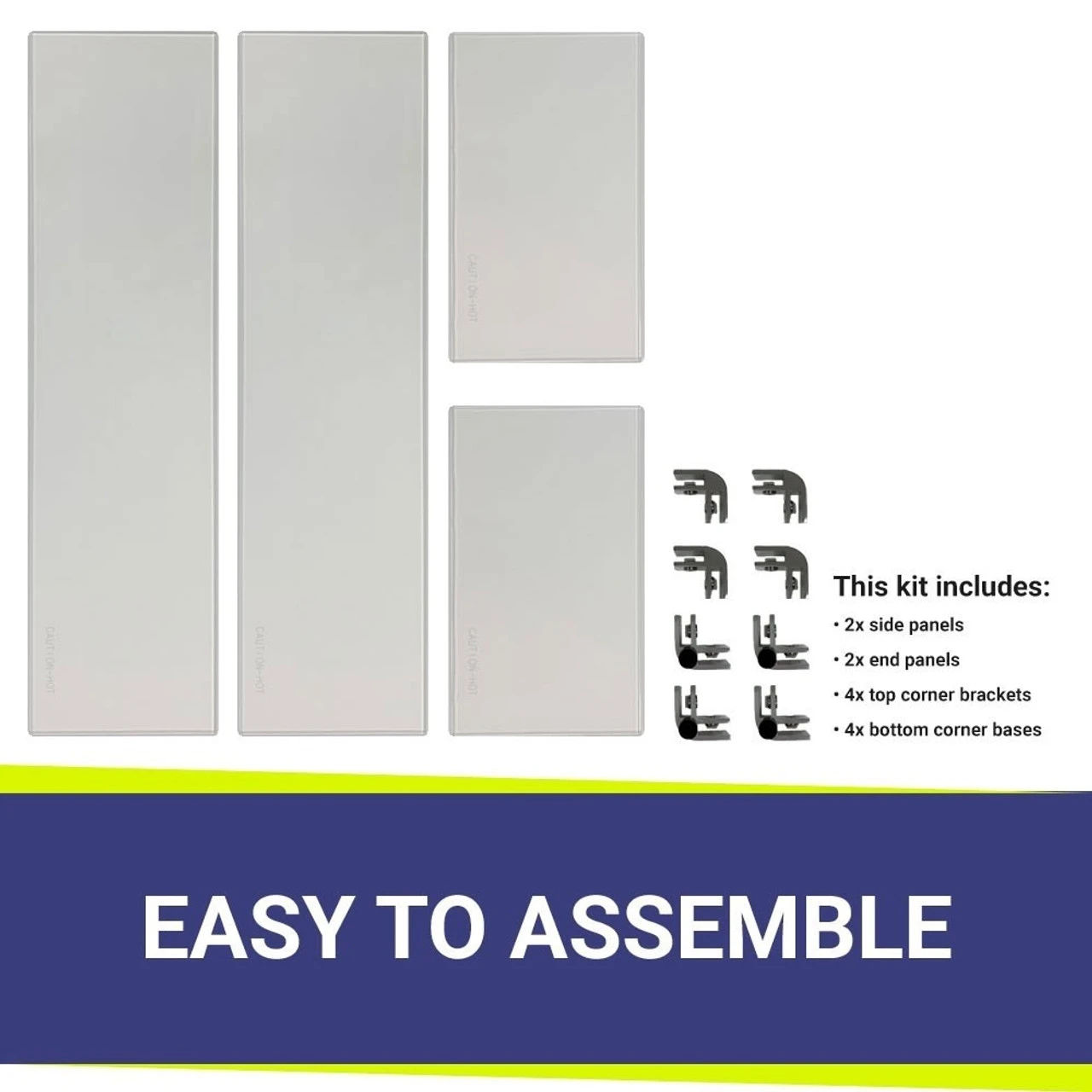 18" Rectangular Glass Wind And Flame Guard | American Fire Glass 4 18" Rectangular Glass Wind And Flame Guard | American Fire Glass - Image 4
